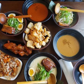 Marumen - Godzilla tsukemen, Astro boy tsukemen, shio style ramen with extra chashu, karragge, spicy wings, chicharrones - Ramen Near Me - Fairfax, Virginia