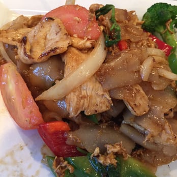 Thai Nam Phet - Drunken noodles lunch special.   Great deal for under $10. - Thai Near Me - Rockaway, New Jersey