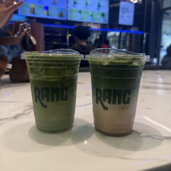 Rose Tea Lounge - Stockton - Double matcha (left) and earl grey matcha latte (right) - Coffee & Tea Near Me - Stockton, California Rose Tea Lounge - Stockton - Double matcha (left) and earl grey matcha latte (right) - Coffee & Tea Near Me - Stockton, California