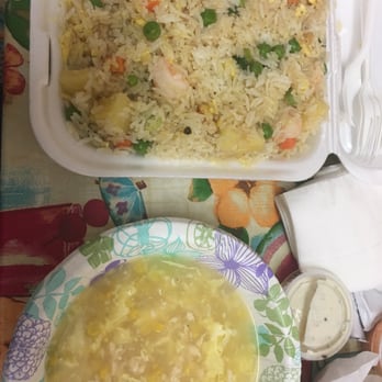 Venus - Pineapple shrimp fried rice and chicken egg drop soup - Cantonese Near Me - Covina, California