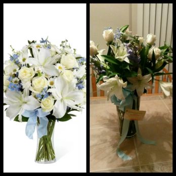 Bethpage Florist - What expected on the left.....minus the daisys and ferns. What I got on the right. - Florists Near Me - Bethpage, New York Bethpage Florist - What expected on the left.....minus the daisys and ferns. What I got on the right. - Florists Near Me - Bethpage, New York