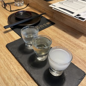 Sugo Hand Roll Bar - sake flight - Sushi Bars Near Me - Seattle, Washington Sugo Hand Roll Bar - sake flight - Sushi Bars Near Me - Seattle, Washington