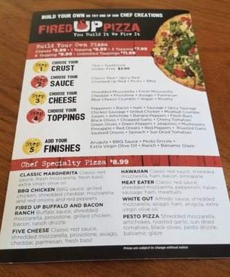 Menu photo 2 Fired Up Pizza West Loxahatchee Groves, FL