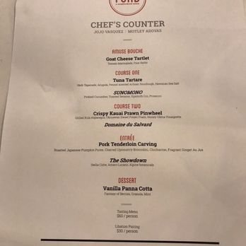 Fond - Feb 2020 chef counter menu - Asian Fusion Near Me - Lahaina, Hawaii Fond - Feb 2020 chef counter menu - Asian Fusion Near Me - Lahaina, Hawaii