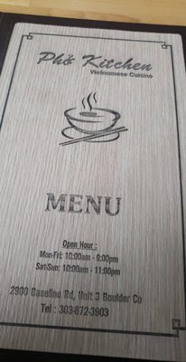 Menu photo 6 Pho Kitchen Boulder, CO