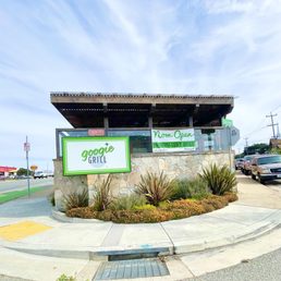 Exterior outside entrance of Googie Grill - Outside shot of this corner restaurant - Seaside, California Exterior outside entrance of Googie Grill - Outside shot of this corner restaurant - Seaside, California