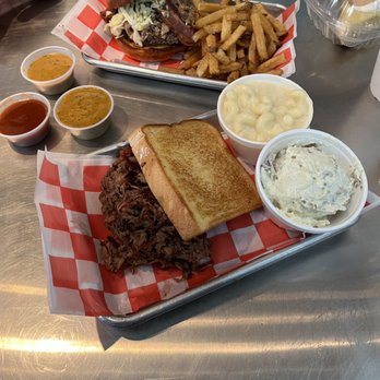 Pachuco’s - Chopped brisket with Potato Salad and Mac & Cheese - Barbeque Near Me - Midland, Texas Pachuco’s - Chopped brisket with Potato Salad and Mac & Cheese - Barbeque Near Me - Midland, Texas
