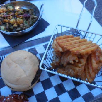 Exit Zero Filling Station - gluten free burger, waffle fries and sprouts. Best burger ever - Burgers Near Me - Cape May, New Jersey