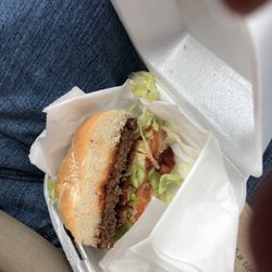 Colleens Creekside - Half of my delicious burger
