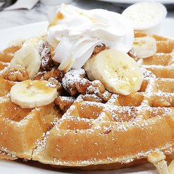 Uncle John's Pancake House - Winchester - Got the Banana Walnut Waffle. Was really delicious. Sauce wasn't too sweet and the waffle was light and fluffy. Would definitely come back.