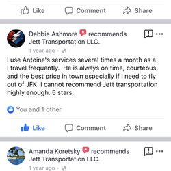 Jett Ride Services - Follow us on Facebook   Jetttransportation LLC