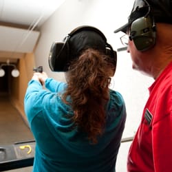 Blackstone Gun Safety - Dan helping a student at the basic pistol class.
