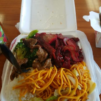 China Star Express - Broccoli beef, barbecue pork, steam rice,  and chow mien - Chinese Near Me - Long Beach, California