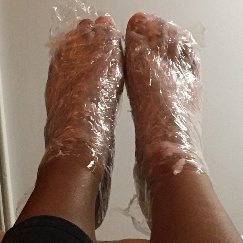 Studio Vis A Vis - Foot with wax applied and wrapped for 15 minutes at the end! Smooth baby skin after! - Hair Removal Near Me - Toronto, Ontario Studio Vis A Vis - Foot with wax applied and wrapped for 15 minutes at the end! Smooth baby skin after! - Hair Removal Near Me - Toronto, Ontario