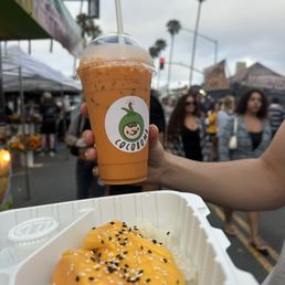 Mango with Sticky Rice & Thai tea!