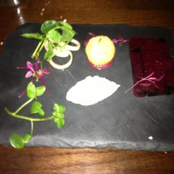 The Gingerman - Beetroot terrine with deep fried blue cheese and horseradish mousse.