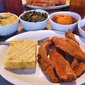 Momma’s Soul Fish & Chicken - Momma's Fried Catfish w/Sweet Taters, Potato Salad, and Cornbread. - Soul Food Near Me - Mesa, Arizona