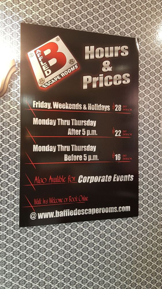 BAFFLED ESCAPE ROOMS Updated July 2024 1600 N Riverside Ave
