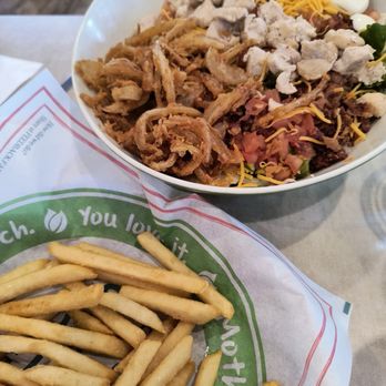 Farmer Boys - Grilled Barbecue Chicken ranch Salad Combo with fries - Breakfast & Brunch Near Me - Henderson, Nevada