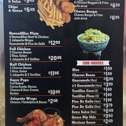 El Guero Pollo Asados - Menu