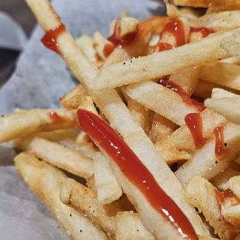 Allsports Cafe Salem - Close-up of the thin cut fries with ketchup. They were so fresh and delicious. - Sports Bars Near Me - Salem, Virginia