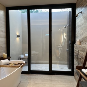 Montage Los Cabos - Our bathroom with an outdoor and indoor shower - Resorts Near Me - Cabo San Lucas, BCS Montage Los Cabos - Our bathroom with an outdoor and indoor shower - Resorts Near Me - Cabo San Lucas, BCS