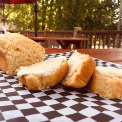 Felkers Northern Smoke BBQ - Home cooked corn bread with honey butter