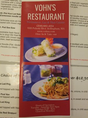 Menu photo 5 Vohn's Restaurant Bellingham, MA