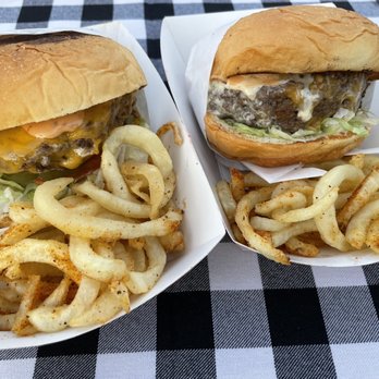 Baby's Burgers - All American Girl and Original Beauty served with curly fries - Burgers Near Me