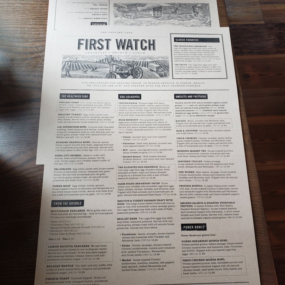 First Watch - Menu - Breakfast & Brunch Near Me - Phoenix, Arizona First Watch - Menu - Breakfast & Brunch Near Me - Phoenix, Arizona