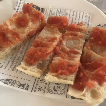 Casa Carmen - Pan con tomato.   We ordered two of these for our family of 5.  Great with a drizzle of olive oil. - Tapas/Small Plates Near Me - Barcelona, B
