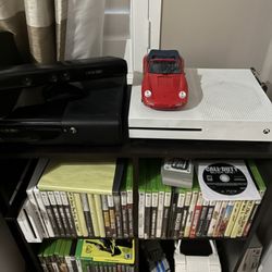 Retro World - Black 360 E (left top) which was purchased from them.  White wii (lower left)