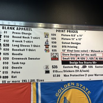 Custom Made - Eastridge Mall - Personalization Costs - Screen Printing/T-Shirt Printing Near Me - San Jose, California Custom Made - Eastridge Mall - Personalization Costs - Screen Printing/T-Shirt Printing Near Me - San Jose, California