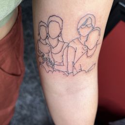 Fresh line drawing tattoo