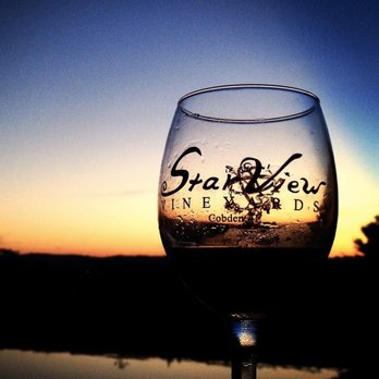 StarView Vineyards - Beautiful sunset with StarView wine glass - Wineries Near Me - Cobden, Illinois StarView Vineyards - Beautiful sunset with StarView wine glass - Wineries Near Me - Cobden, Illinois