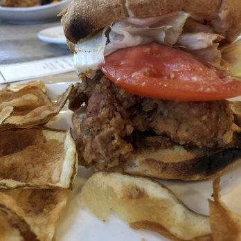DRY 85 OC - Fried Chicken Sandwich. Very dry.. ask for extra sauce on the side or extra slice of tomato. - New American Near Me - Ocean City, Maryland DRY 85 OC - Fried Chicken Sandwich. Very dry.. ask for extra sauce on the side or extra slice of tomato. - New American Near Me - Ocean City, Maryland