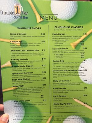 Menu photo 1 Double Par Golf & Bar Virginia Beach, VA