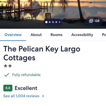 The Pelican Key Largo Cottages - Notice the checkmark and the words "Fully Refundable" on Expedia. - Hotels Near Me - Key Largo, Florida The Pelican Key Largo Cottages - Notice the checkmark and the words "Fully Refundable" on Expedia. - Hotels Near Me - Key Largo, Florida