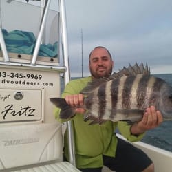 Adventure Outdoors Charter Fishing and Boat Tours - Nice springtime Sheepshead caught with Captain Fritz of Adventure Outdoors Charters