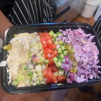 Shawarma Shabazi - Variety of fresh Salads & the actual served Shwarma. - Middle Eastern Near Me - New York, New York Shawarma Shabazi - Variety of fresh Salads & the actual served Shwarma. - Middle Eastern Near Me - New York, New York