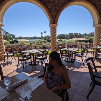 TPC Sawgrass - Beautiful patio with an amazing view of the golf course (18th hole) at Nineteen, the restaurant at the TPC Sawgrass clubhouse. - Golf Near Me - Ponte Vedra Beach, Florida