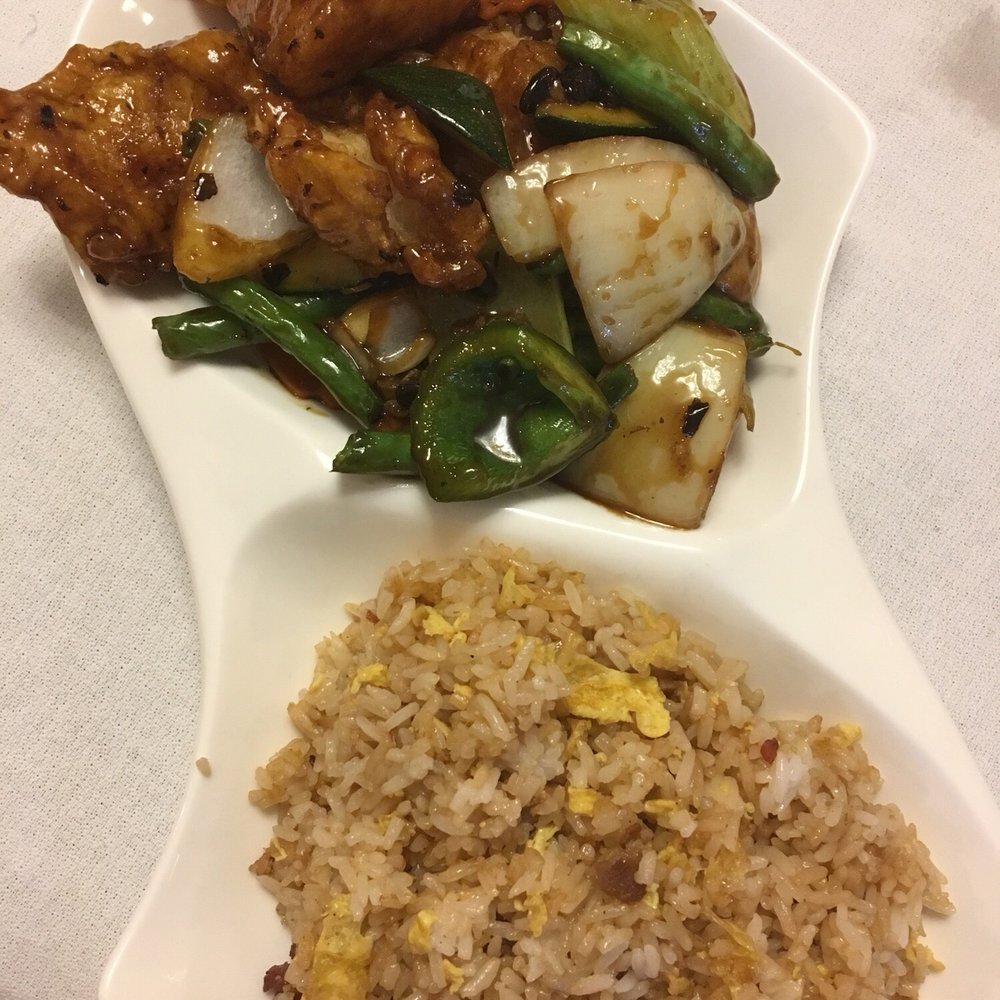 Pink Lotus Restaurant - Fish fillet in black bean sauce and roast pork fried rice - Chinese Near Me - Metuchen, New Jersey Pink Lotus Restaurant - Fish fillet in black bean sauce and roast pork fried rice - Chinese Near Me - Metuchen, New Jersey