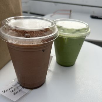 Café Dear Leon - mocha latte and matcha latte - Cafes Near Me - Baltimore, Maryland