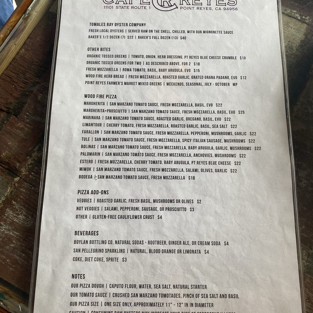Cafe Reyes - Menu August 2026 - Pizza Near Me - Point Reyes Station, California Cafe Reyes - Menu August 2026 - Pizza Near Me - Point Reyes Station, California