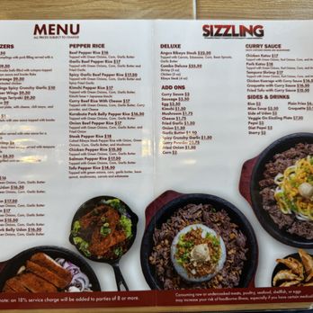 Sizzling Lunch - Menu. - Teppanyaki Near Me - Fremont, California