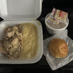 Slow roasted turkey dinner with stuffing & mashed potatoes!