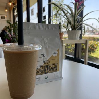 Patria Coffee Roasters - Oat milk frozen coffee and patria coffee espresso delicious 10/10 definitely recommend - Coffee Roasteries Near Me - Compton, California