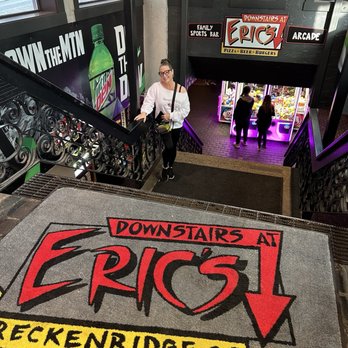 Downstairs At Eric’s - Entryway walking down to Eric's - Arcades Near Me - Breckenridge, Colorado Downstairs At Eric’s - Entryway walking down to Eric's - Arcades Near Me - Breckenridge, Colorado