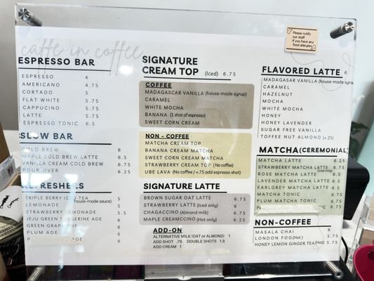 Menu photo 3 Caffe In Coffee Roasters Tustin, CA Menu photo 3 Caffe In Coffee Roasters Tustin, CA