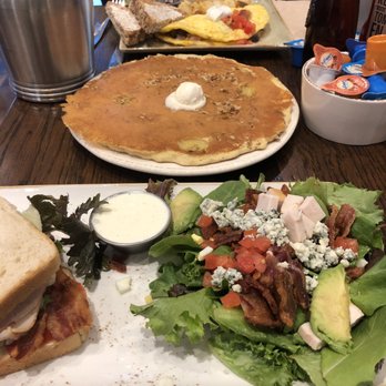 First Watch - I had the 1/2 lunch special. Monterey club and Cobb salad.My coworker had the banana granola pancake, omelette is the works. - Cafes Near Me - Hampton, Virginia